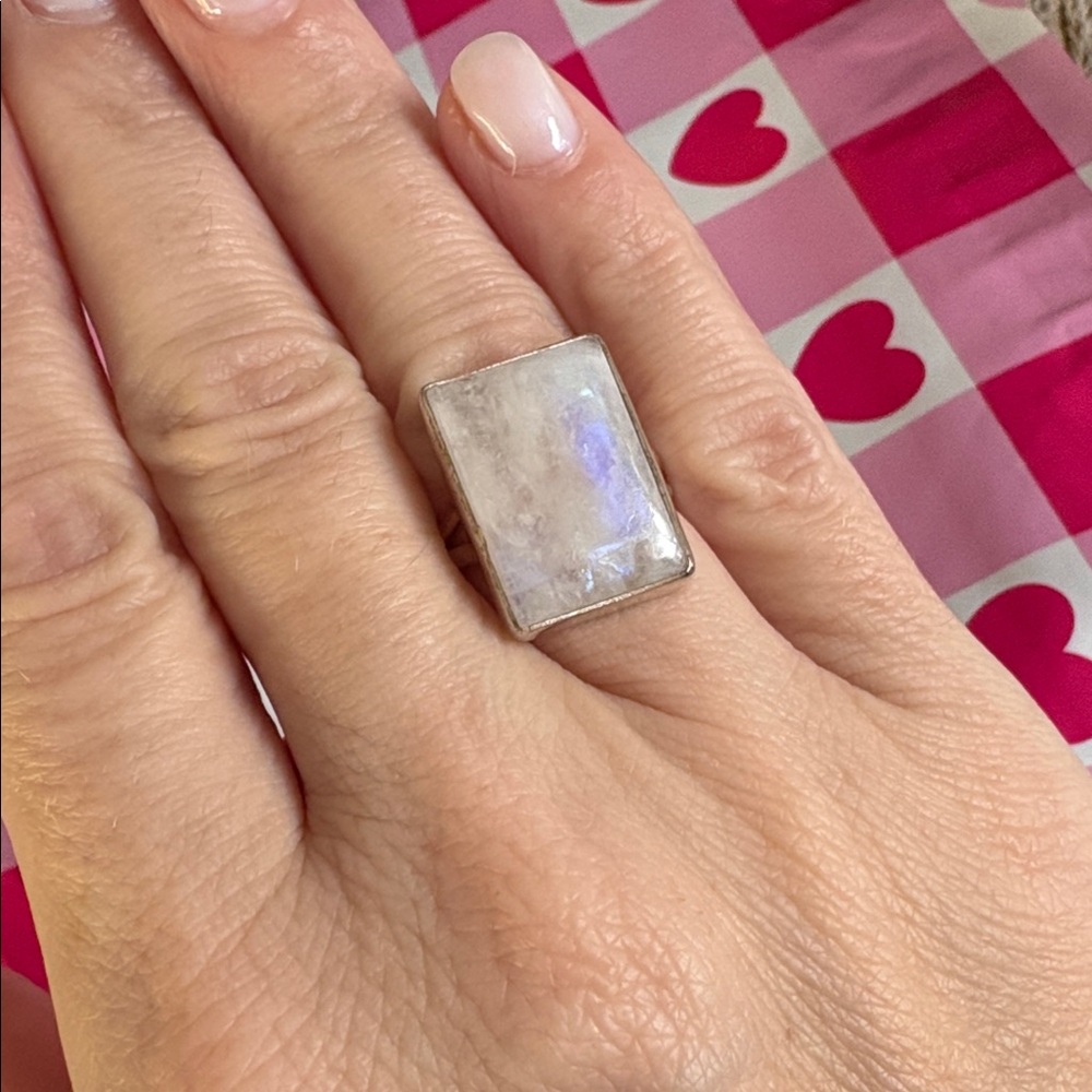 Rectangular Moonstone Ring Sz
6 marked 925 - Picture 9 of 9